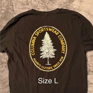 Columbia Black Tee with Yellow Graphic